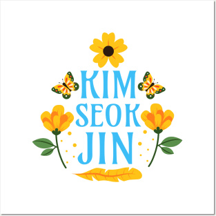 Kim Seokjin - Floral Spring Boho JIN BTS Army Posters and Art